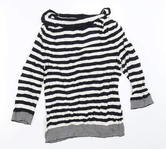 Per Una Womens Black Striped  Pullover Jumper Size 14