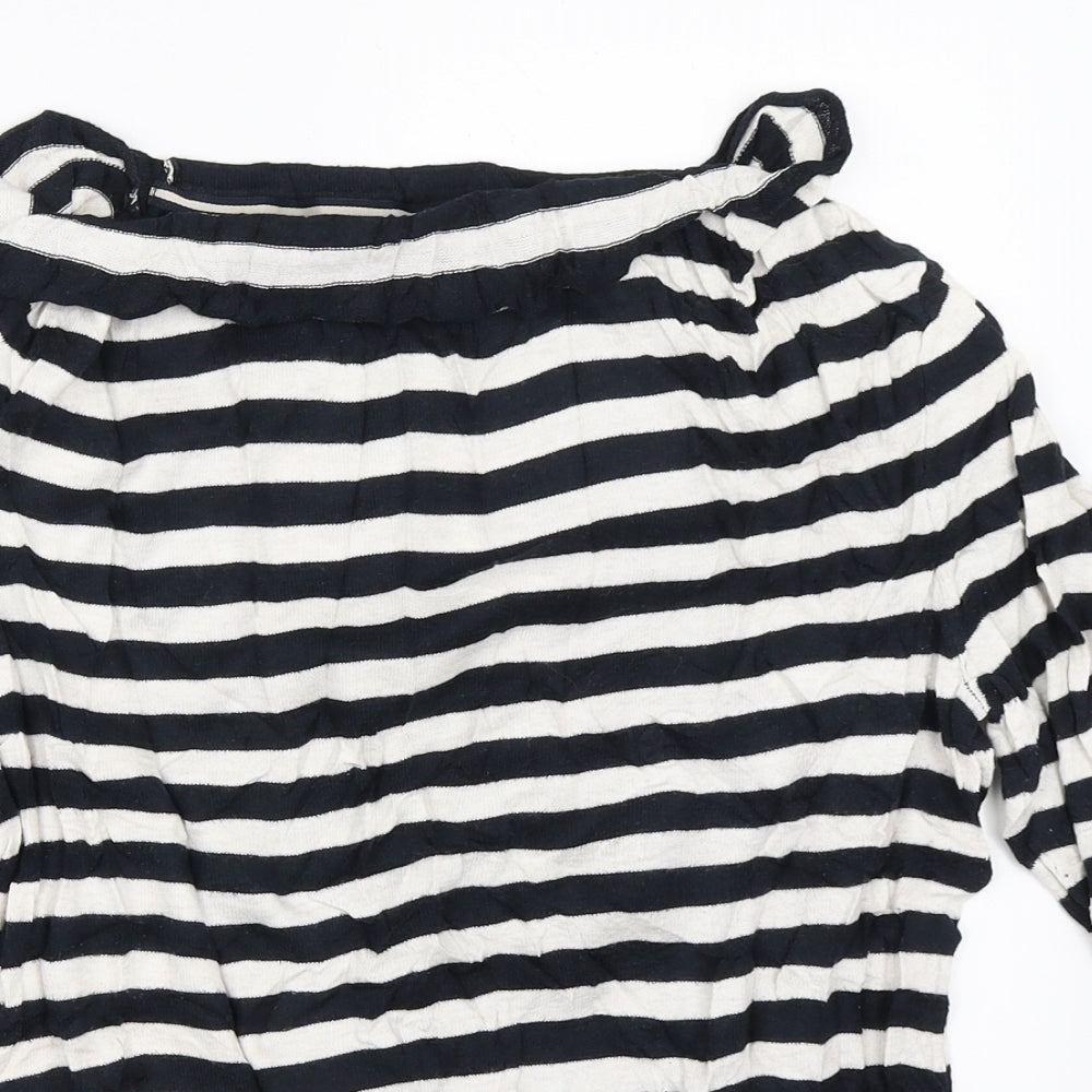 Per Una Womens Black Striped  Pullover Jumper Size 14