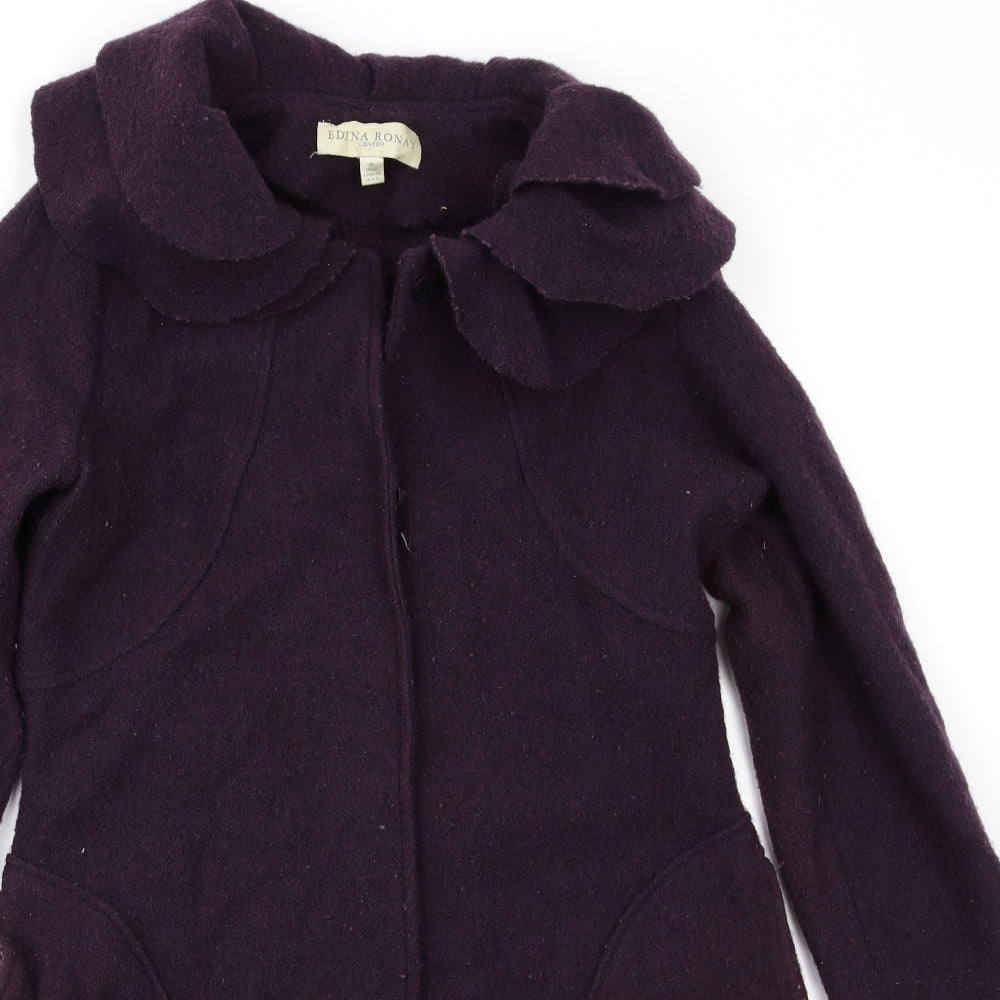 Womens UK Size M Edina Ronay Purple Overcoat
