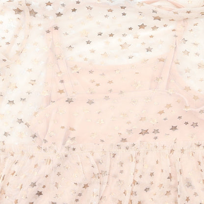 I love Girlswear Girls Pink Geometric  Pullover Blouse Size 7 Years  - Stars