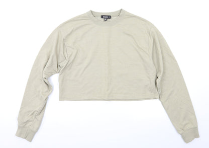 Additional front view of Missguided women’s beige pullover sweatshirt, size S