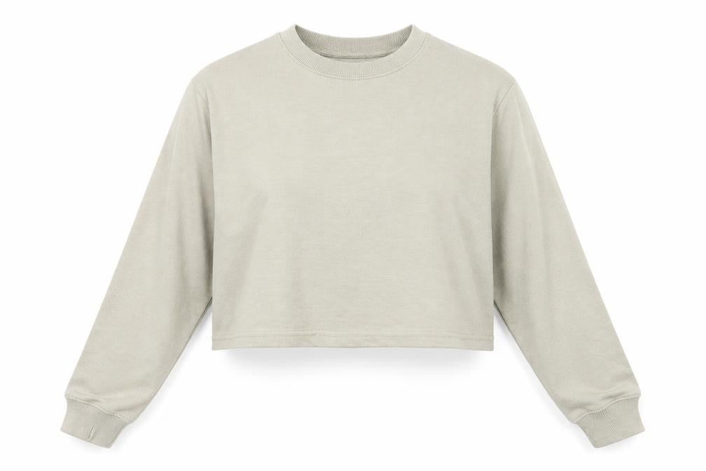 Front view of Missguided women’s beige pullover sweatshirt, size S