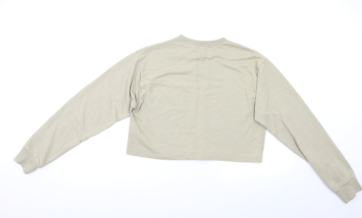 Back view of Missguided women’s beige pullover sweatshirt, size S