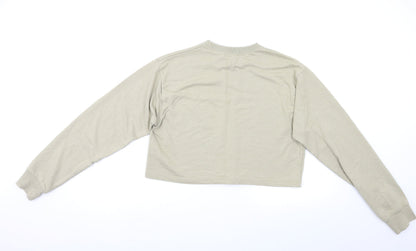 Back view of Missguided women’s beige pullover sweatshirt, size S