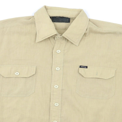 Mens UK Size L Nemus Beige  Button-Up Short Sleeve Casual Shirt