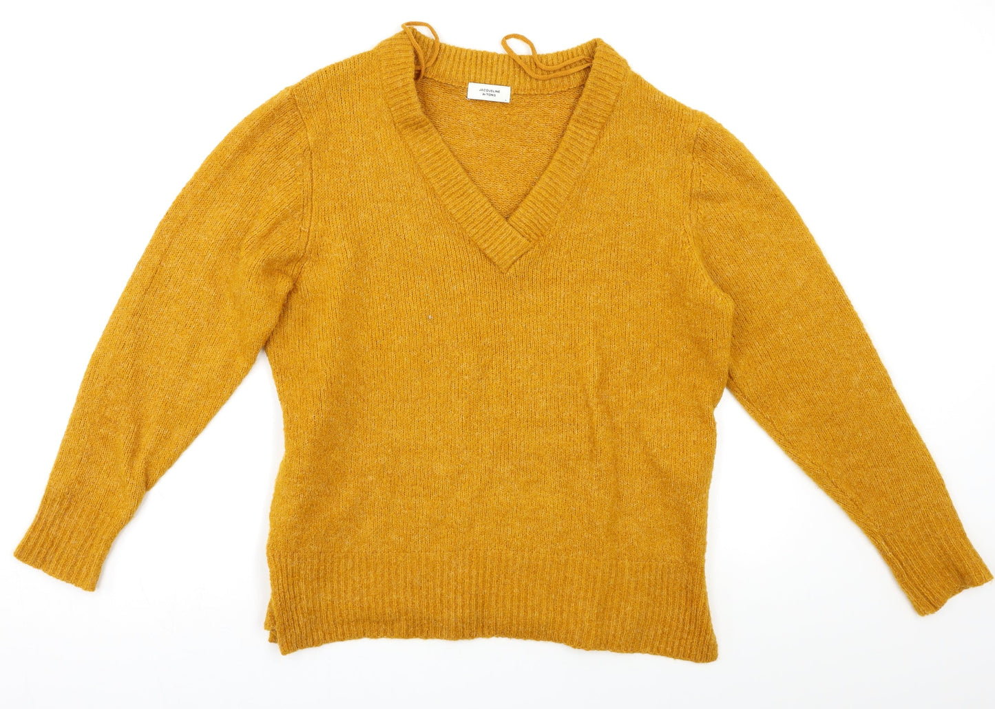 Jaqueline de Yong Womens Yellow   Pullover Jumper Size L