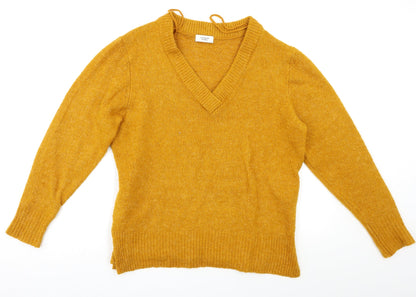 Jaqueline de Yong Womens Yellow   Pullover Jumper Size L