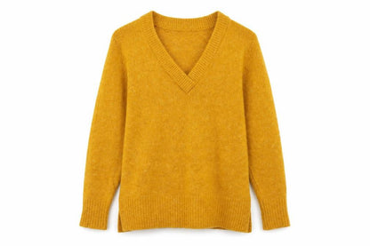 Front view of Jaqueline de Yong women’s yellow jumper, size L