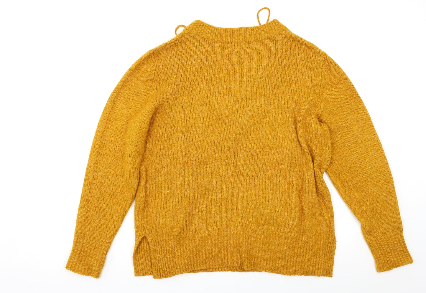 Jaqueline de Yong Womens Yellow   Pullover Jumper Size L