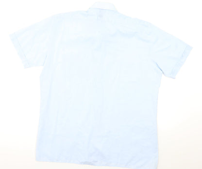 Mens UK Size L mandate Blue  Button-Up Short Sleeve Casual Shirt