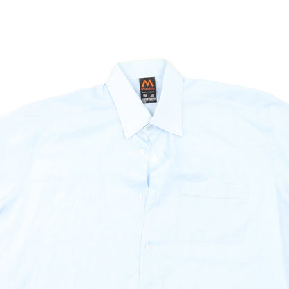 Mens UK Size L mandate Blue  Button-Up Short Sleeve Casual Shirt