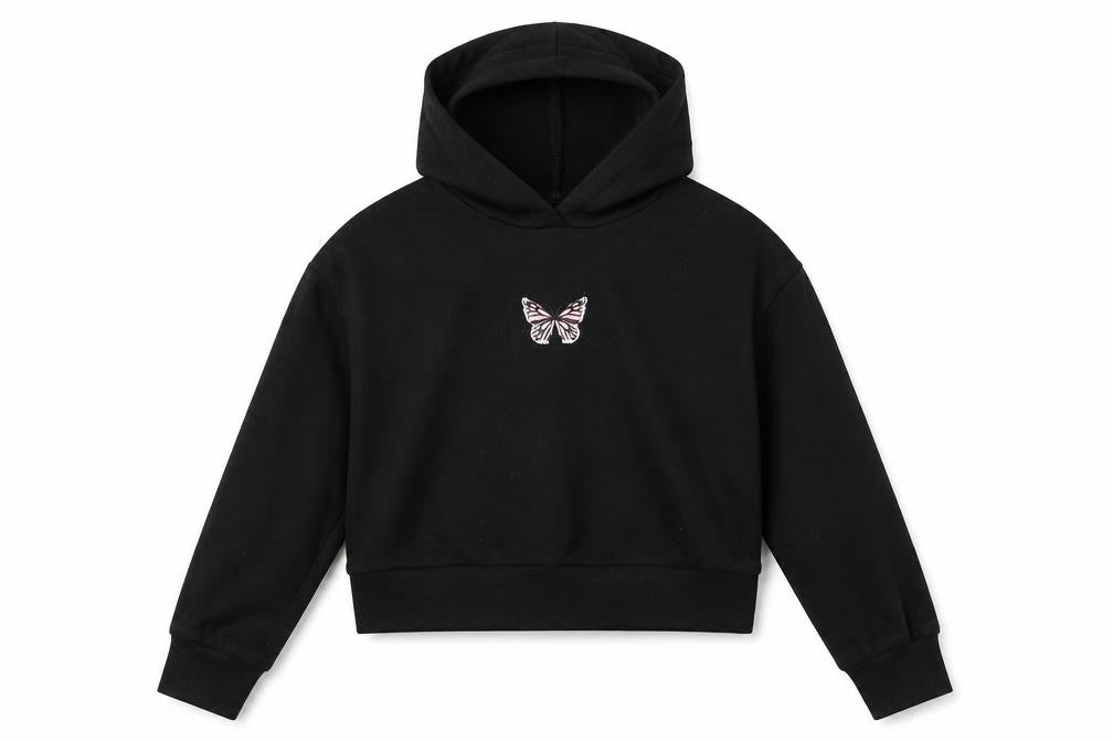 SHEIN Girls Black   Pullover Hoodie Size 7 Years