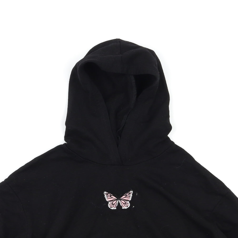 SheIn Girls Black   Pullover Hoodie Size 7 Years