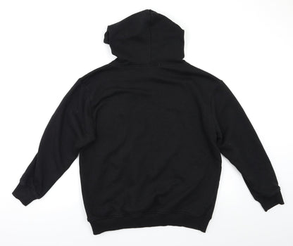 Back view of Missguided women’s black pullover hoodie, size S
