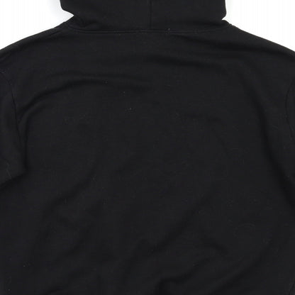 Brand and care label for Missguided women’s black pullover hoodie, size S