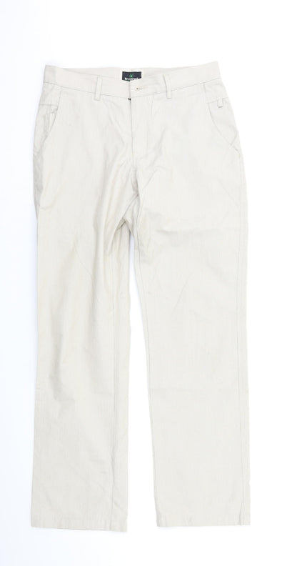 Blackberrys Womens Beige Striped  Chino Trousers Size S L30 in