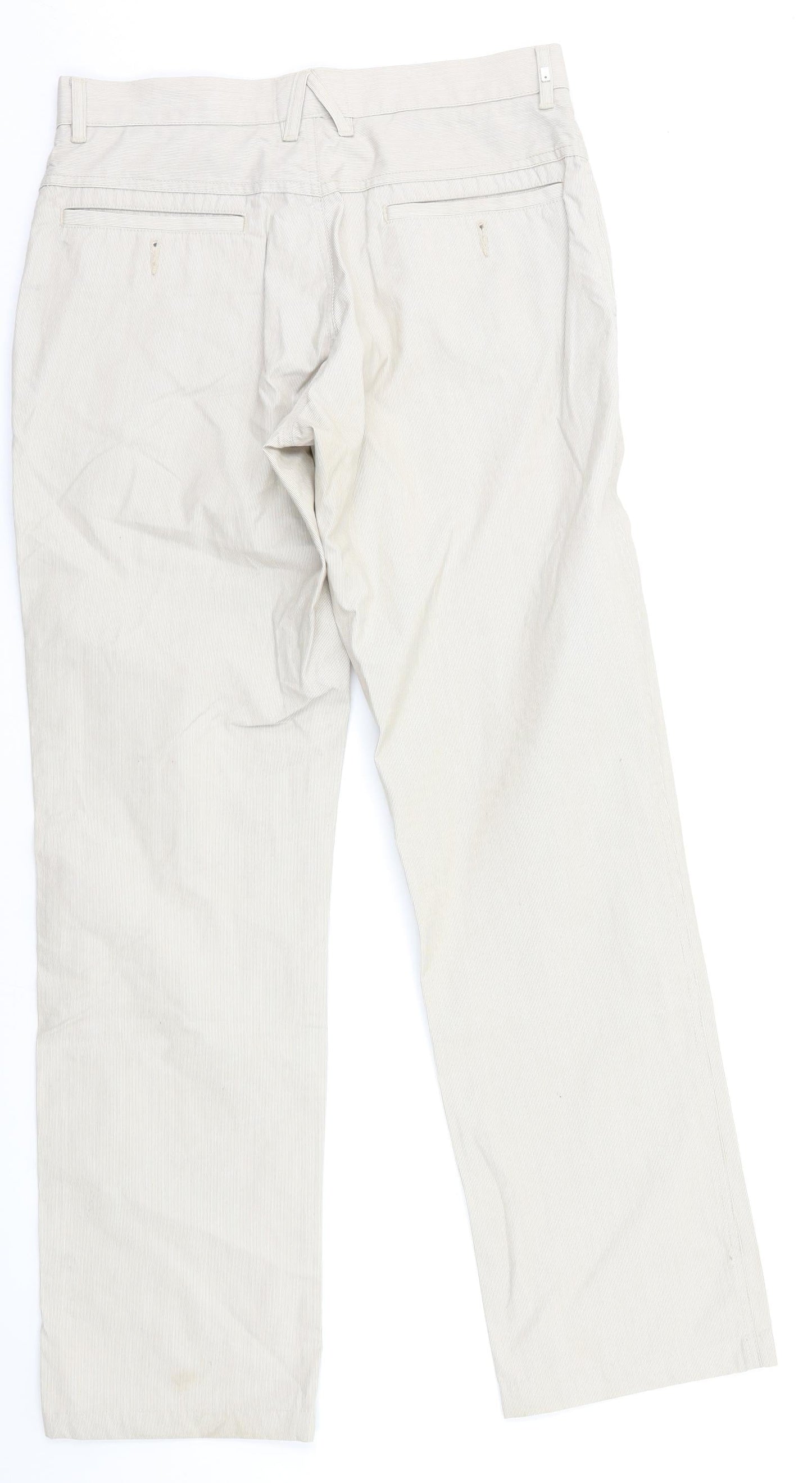 Blackberrys Womens Beige Striped  Chino Trousers Size S L30 in
