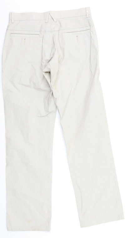 Blackberrys Womens Beige Striped  Chino Trousers Size S L30 in