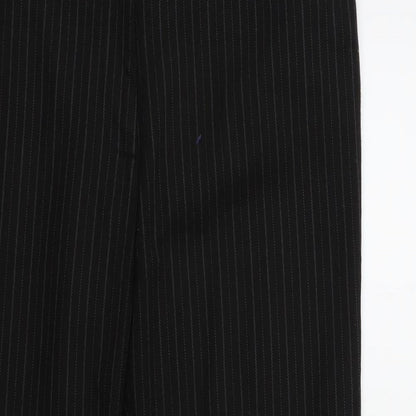 Preworn` Womens Black Striped  Dress Pants Trousers Size 16 L28 in