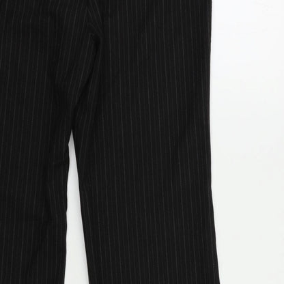 Preworn` Womens Black Striped  Dress Pants Trousers Size 16 L28 in