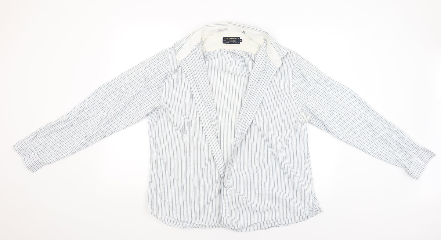 Mens UK Size XL Hammond & CO White  Button-Up Long Sleeve Casual Shirt