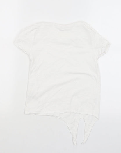 Back view of Very girls’ white basic t-shirt, size 8, years