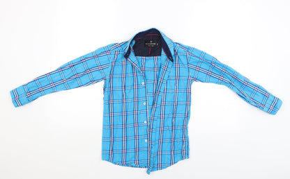 Mens UK Size 34 Being Animal Blue  Button-Up Long Sleeve Casual Shirt