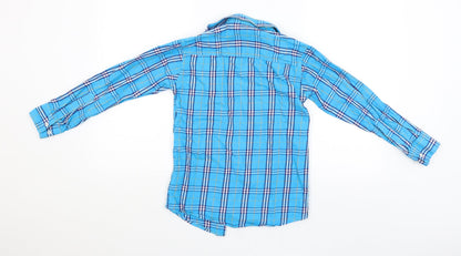 Mens UK Size 34 Being Animal Blue  Button-Up Long Sleeve Casual Shirt