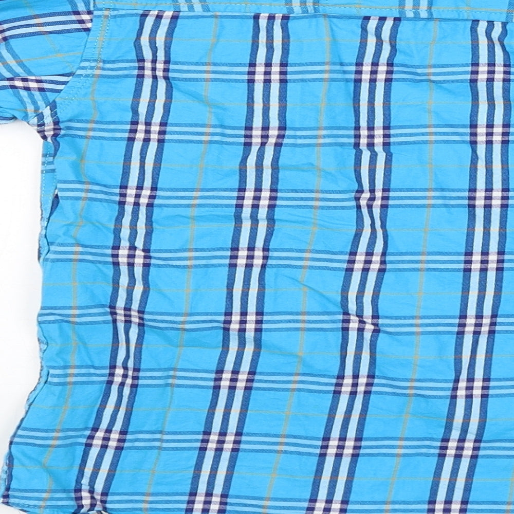 Mens UK Size 34 Being Animal Blue  Button-Up Long Sleeve Casual Shirt