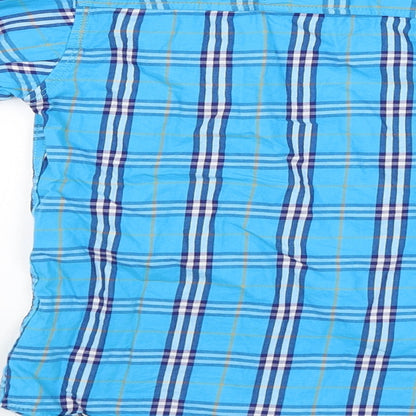Mens UK Size 34 Being Animal Blue  Button-Up Long Sleeve Casual Shirt