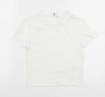 Womens UK Size M Divided White Basic T-Shirt