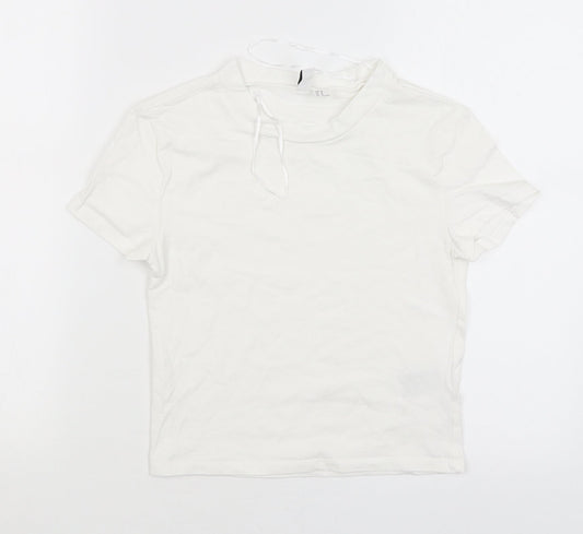 Womens UK Size M Divided White Basic T-Shirt