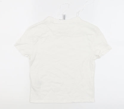 Womens UK Size M Divided White Basic T-Shirt