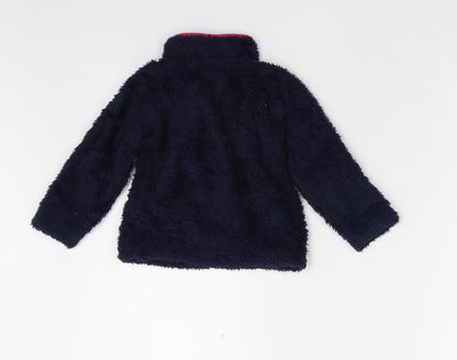 mamas & papas Boys Blue  Fleece Henley Sweatshirt Size 2-3 Years