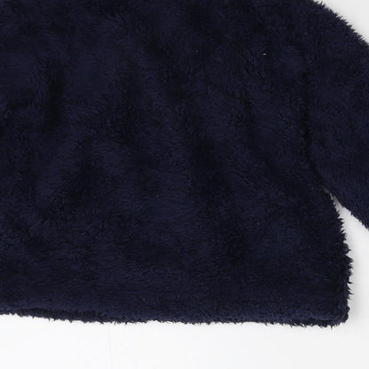 mamas & papas Boys Blue  Fleece Henley Sweatshirt Size 2-3 Years