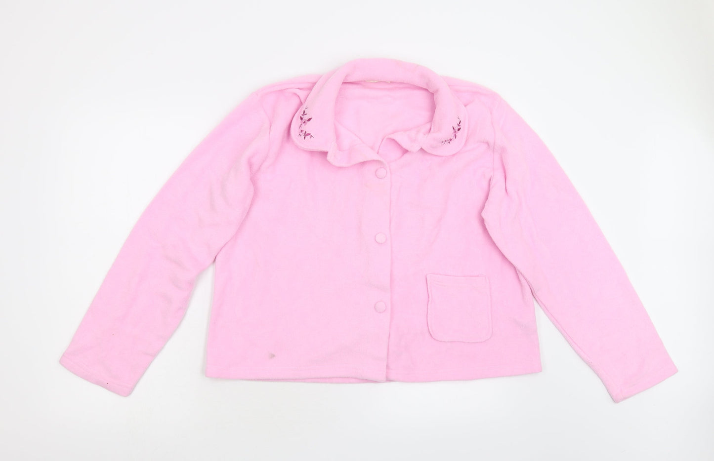 Lady Selena Womens Pink  Fleece Babydoll Pyjama Top Size 16