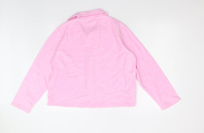 Lady Selena Womens Pink  Fleece Babydoll Pyjama Top Size 16