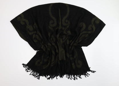 Forum Womens Black Geometric Knit Cape Jumper One Size