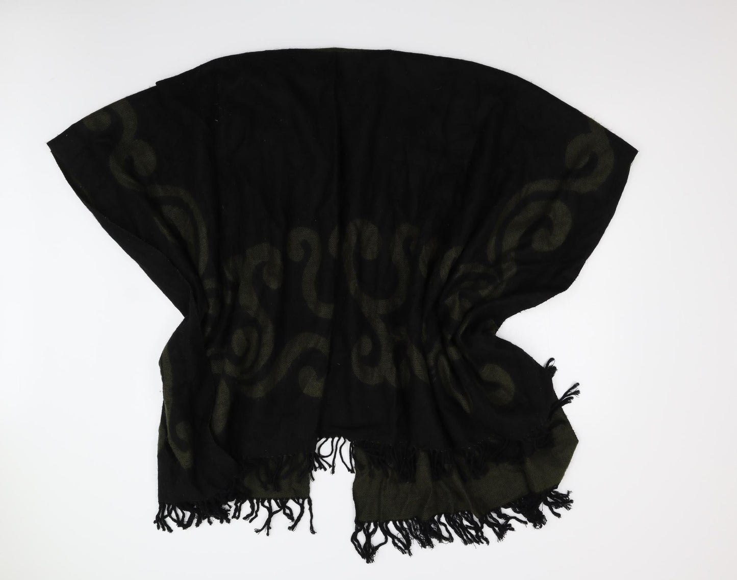 Forum Womens Black Geometric Knit Cape Jumper One Size