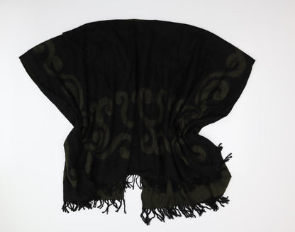 Forum Womens Black Geometric Knit Cape Jumper One Size