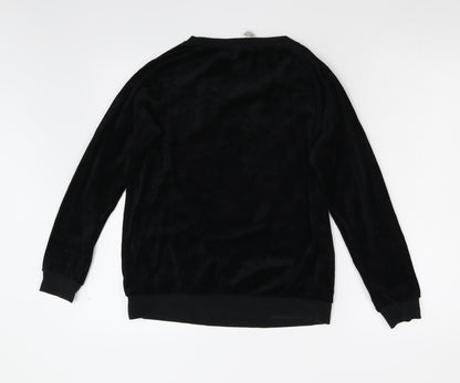 Peacocks Womens Black  Fleece Pullover Sweatshirt Size 10