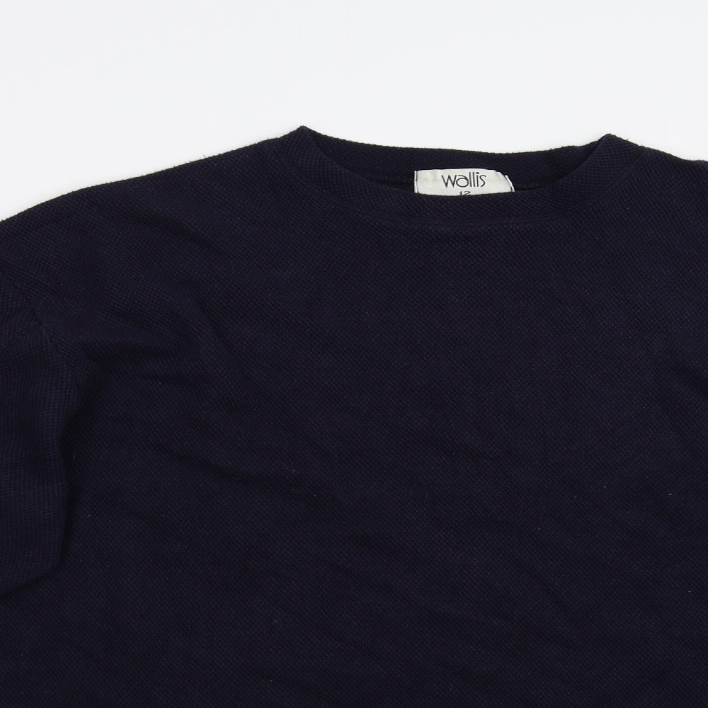 Womens UK Size 12 Wallis Blue Basic T-Shirt