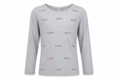 Front view of Next girls’ grey basic polo, size 8, years
