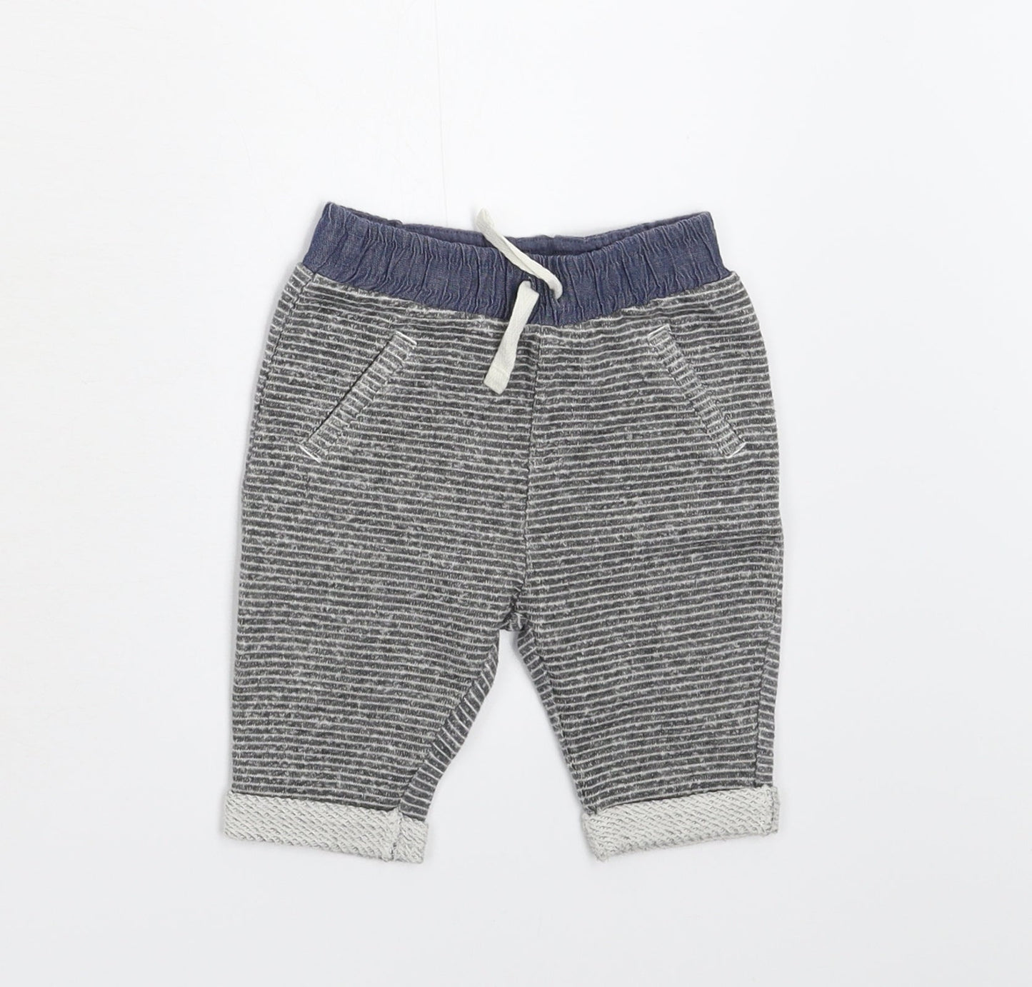 NEXT Baby Grey Striped  Sweatpants Leggings Size 0-3 Months