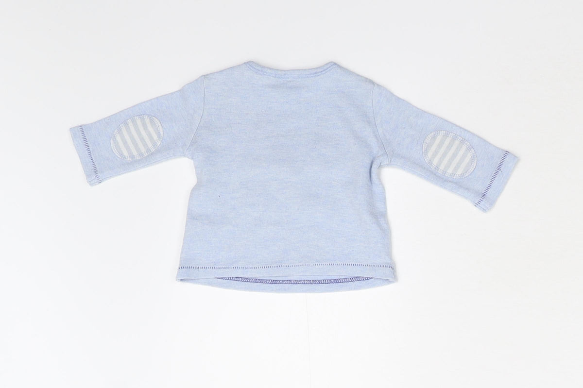 Back view of F&F Baby Blue Basic Polo, size 0-3, Months