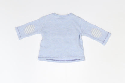 Back view of F&F Baby Blue Basic Polo, size 0-3, Months