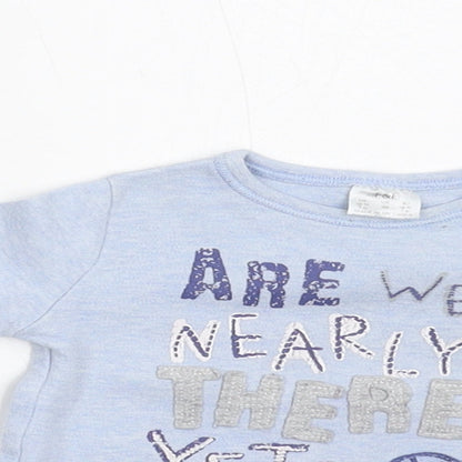 Close-up detail of F&F Baby Blue Basic Polo, size 0-3, Months