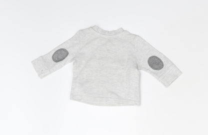 Back view of George Baby Grey Basic T-Shirt, size 0-3, Months