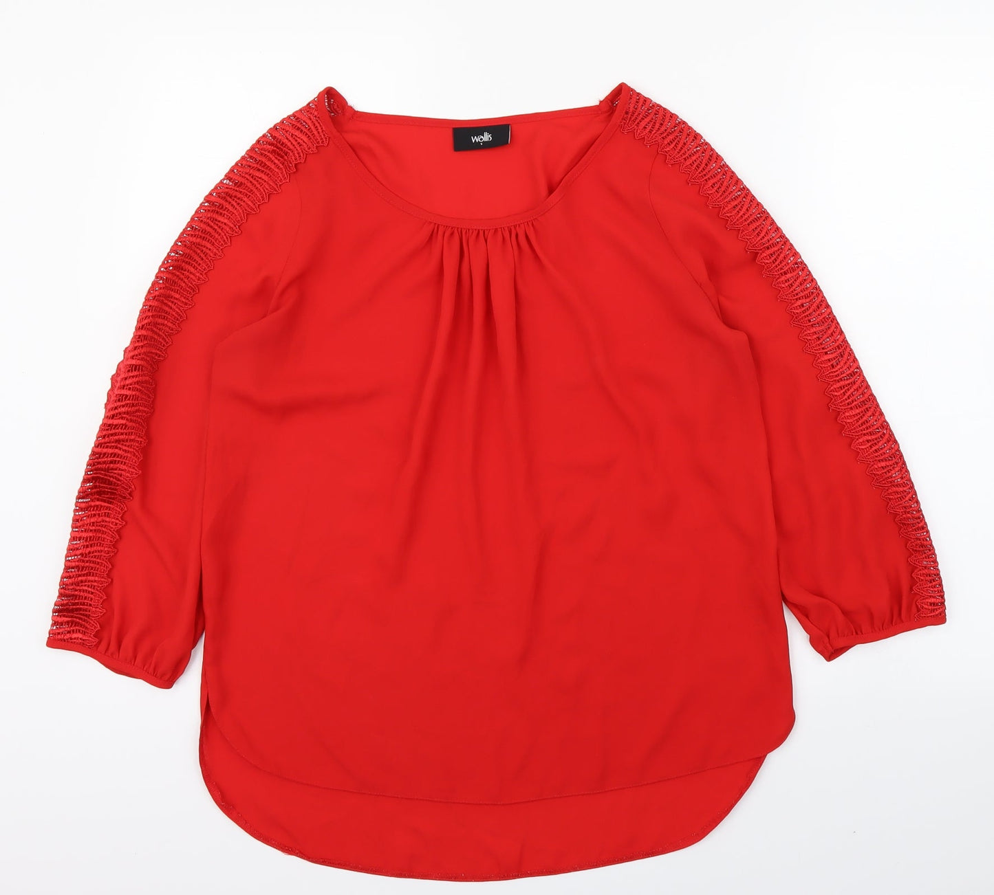 Womens UK Size S Wallis Red Basic Blouse