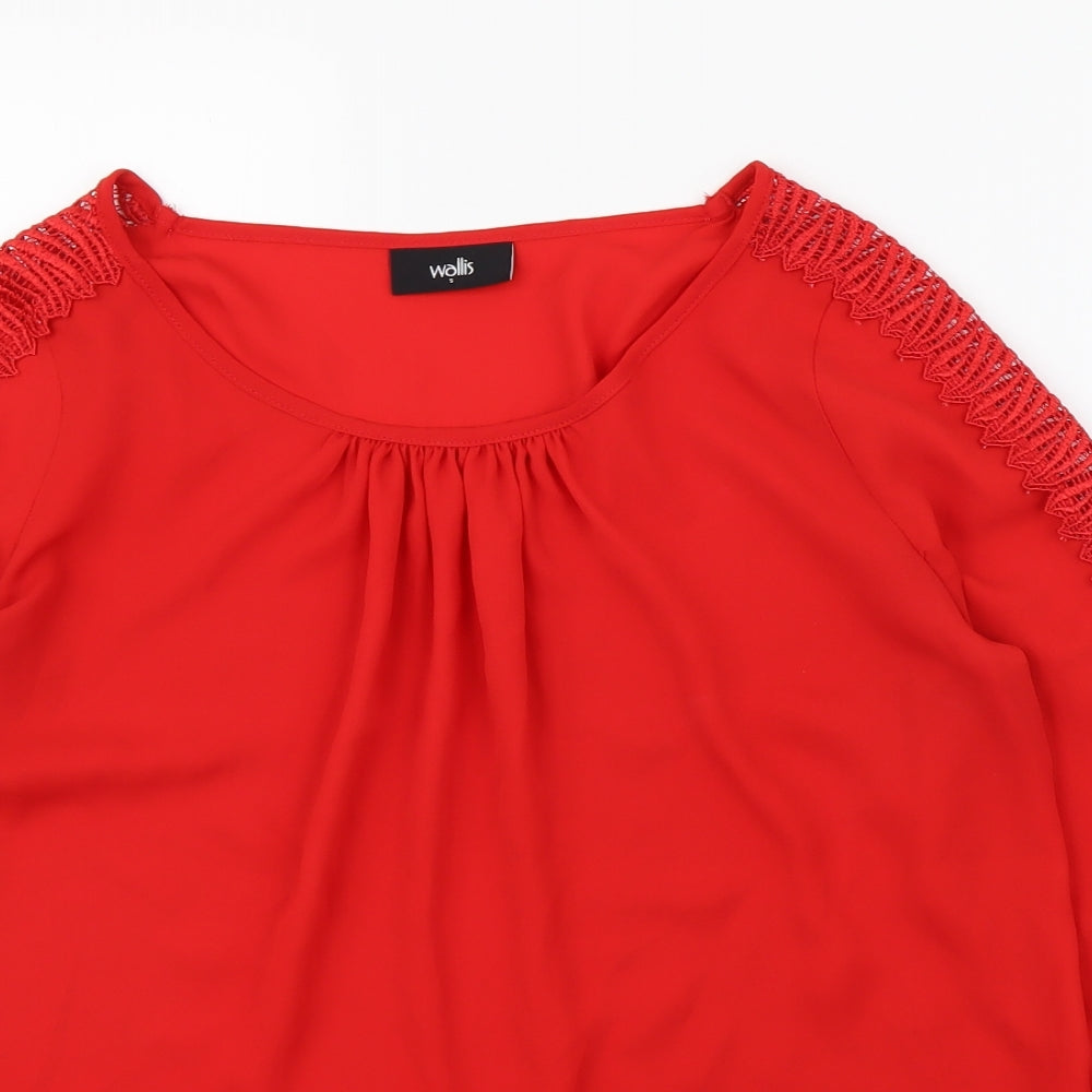 Womens UK Size S Wallis Red Basic Blouse